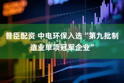 普臣配资 中电环保入选“第九批制造业单项冠军企业”